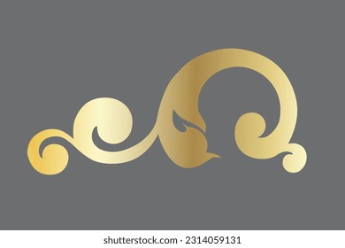 Vector damask vintage baroque scroll ornament swirl. Victorian monogram heraldic shield swirl. Retro floral leaf pattern border foliage antique  acanthus calligraphy engraved tattoo.Tile decor element