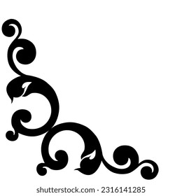 Vektor Damast Vintage Barock Scroll Ornament wirl. viktorianischer Monogramm-Heldenschild wirbelt. Retro Blumenmuster Muster Rand Blätter antiken Akanthus-Kalligrafie Gravur Tattoo.Tile Dekorelement