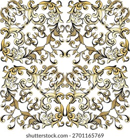 Turbilhão de ornamento de rolo barroco vintage. Monograma vitoriano com espiral heráldica. Folha floral retro padrão borda folhagem antiga acanthus caligrafia gravada tatuagem.