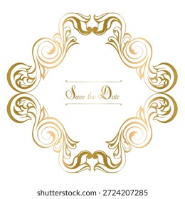 Vector damasco vintage barroco scroll ornamento remolino. Monograma victoriano heráldico escudo swirl.Retro patrón de hoja floral borde follaje antiguo acanto caligrafía grabado tatuaje. Elemento de decoración de azulejos
