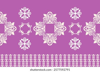 Vector damask vintage seamless border in Victorian style. Ornate element for design. Ornamental pattern for wedding invitations, greeting cards, scrapbooking.