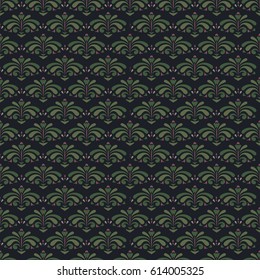 Vector damask vintage seamless pattern background.