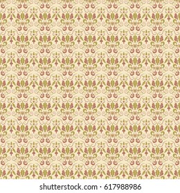 Vector damask vintage seamless pattern background.