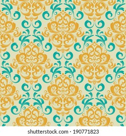 vector damask wallpaper. design elements. flower backdrop