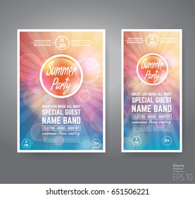 Vector Dance Club Night Summer Party Flyer Brochure Layout Template