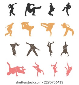 vector dance flat dancer silhouette