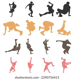 vector dance flat dancer silhouette