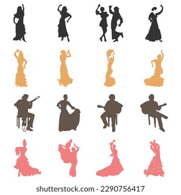 vector dance flat dancer silhouette