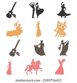 vector dance flat dancer silhouette