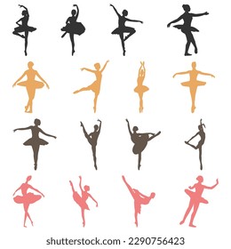 vector dance flat dancer silhouette