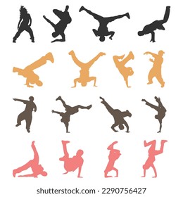 vector dance flat dancer silhouette