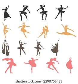 vector dance flat dancer silhouette