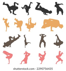 vector dance flat dancer silhouette