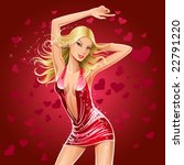 Vector dance of love sexy girl beautiful