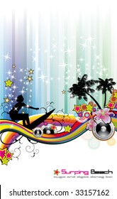 VECTOR Dance and Music tropical Event Background for Disco Flyers