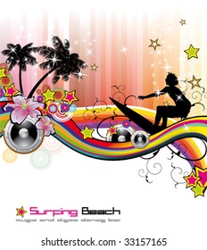 VECTOR Dance and Music tropical Event Background for Disco Flyers