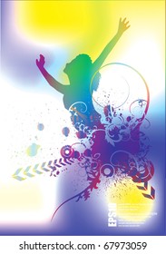 Vector dance party poster