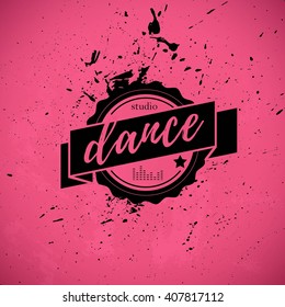 Vector dance studio logo isolated. Modern dance club, dance floor icon, label, brand mark. Modern, ballet dance. Dance school insignia.