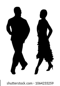 Vector dancers silhouettes