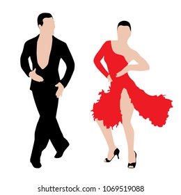 Vector dancers silhouettes