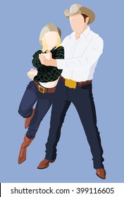 vector dancing couple country music