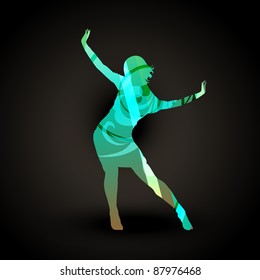 vector dancing girl silhouette design