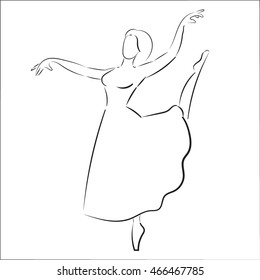 vector of dancing girl sketch