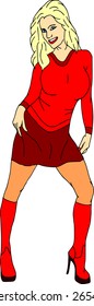 vector -  dancing women isolated on background
