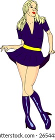 vector -  dancing women isolated on background
