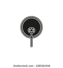 Vector Dandelion blowing silhouette. Flying blow dandelion buds