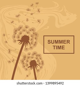 vector dandelion with with dandelion fluff.