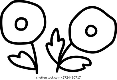 Ícone de linha de dente-de-leão vetorial. Primeira planta florescente ilustração preto e branco. clip-art floral ou página de coloração. Espetacular primavera ou flor de Páscoa isolada sobre fundo branco
