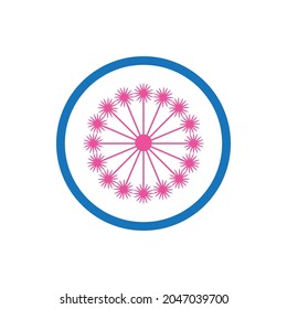 diseño del logotipo del vector de Dandelion y de la ilustración de la flor del símbolo
