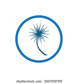 diseño del logotipo del vector de Dandelion y de la ilustración de la flor del símbolo