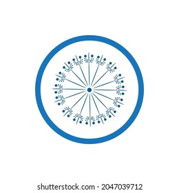 diseño del logotipo del vector de Dandelion y de la ilustración de la flor del símbolo