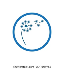 diseño del logotipo del vector de Dandelion y de la ilustración de la flor del símbolo