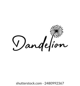 vector dandelion logo. white background