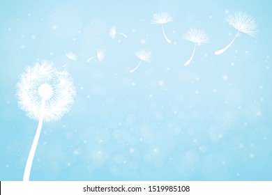 vector dandelion on a wind loses the integrity