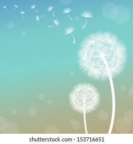 vector dandelion on a wind loses the integrity