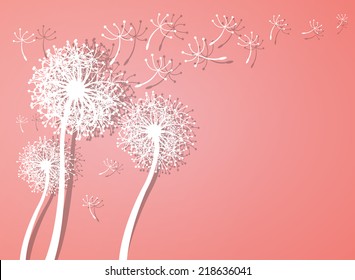 vector dandelion on a wind loses the integrity