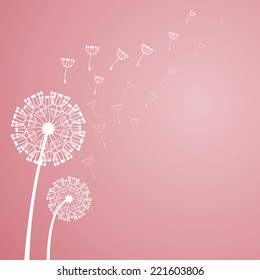 vector dandelion on a wind loses the integrity