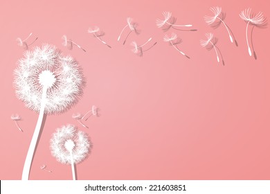 vector dandelion on a wind loses the integrity