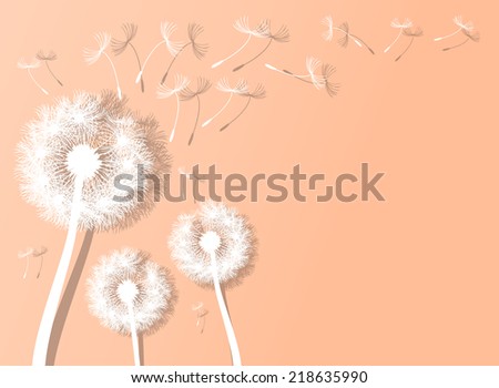 vector dandelion on a wind loses the integrity
