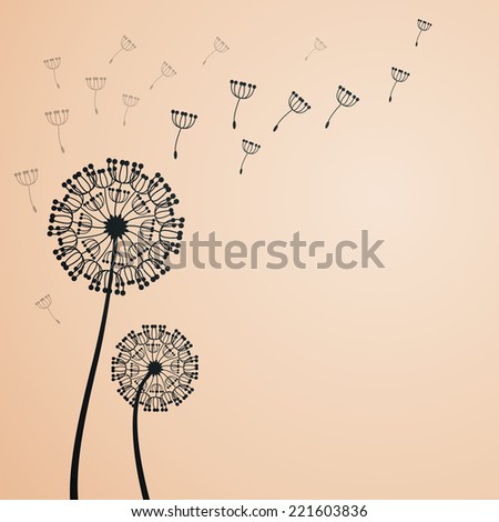 vector dandelion on a wind loses the integrity