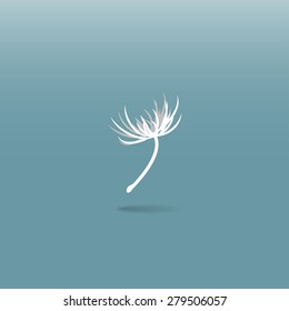 Vector dandelion seeds blown in the wind