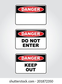 Vector 'Danger Do Not Enter' Sign