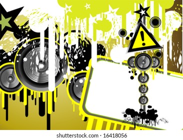 Vector danger music frame background