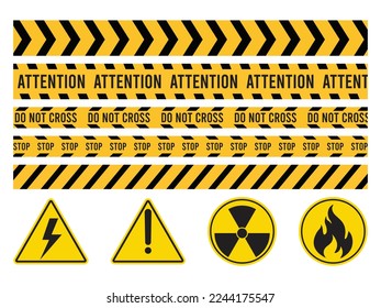 vector Danger ribbon sign set on white background