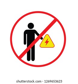 Vector danger sign. High voltage