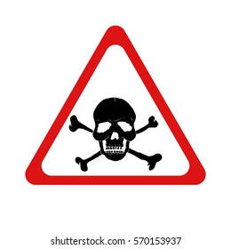 Vector Danger Sign with Skull and Crossbones. Vector Illustration.